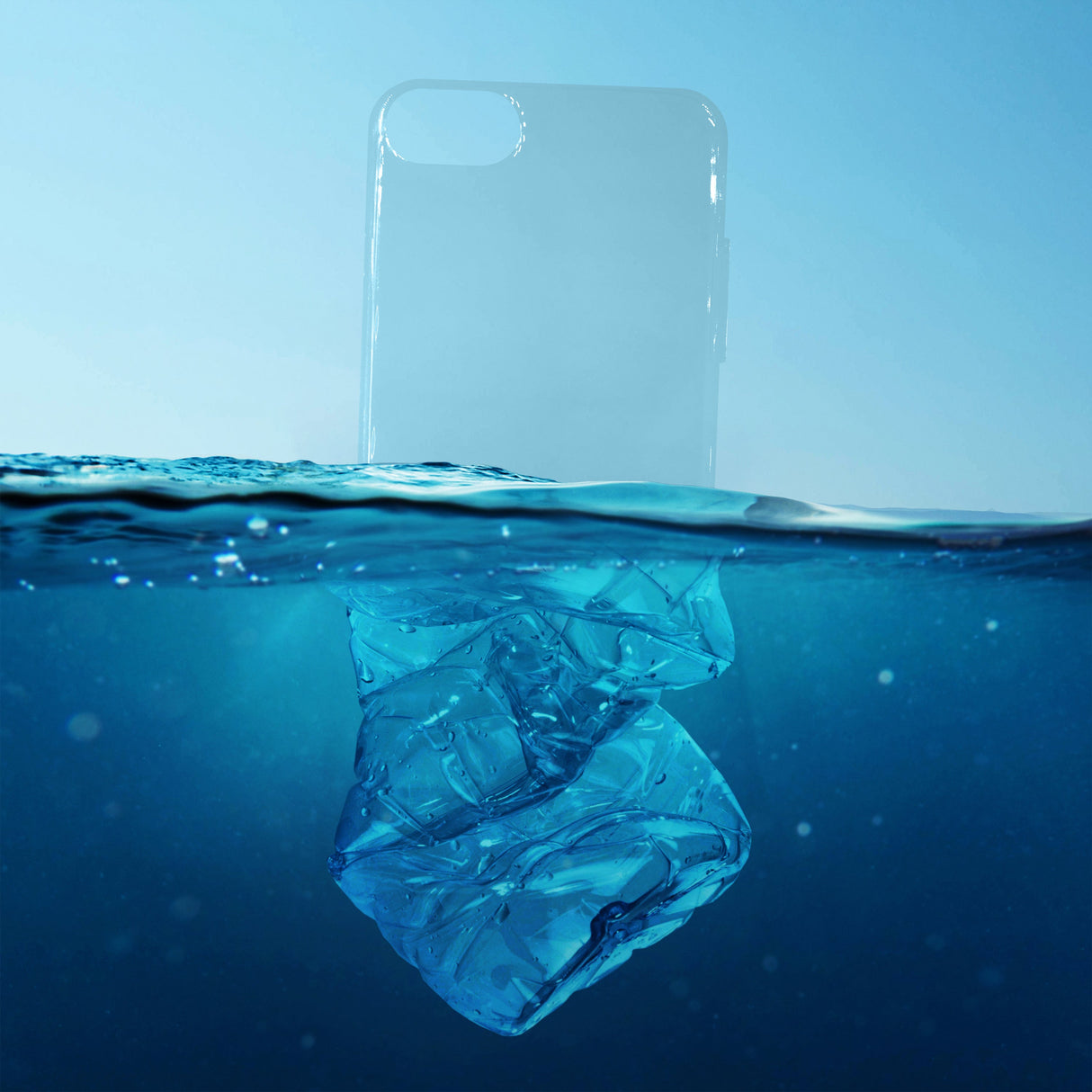 Recycelte Ozeanplastik Hülle – Transparent, Umweltfreundlich