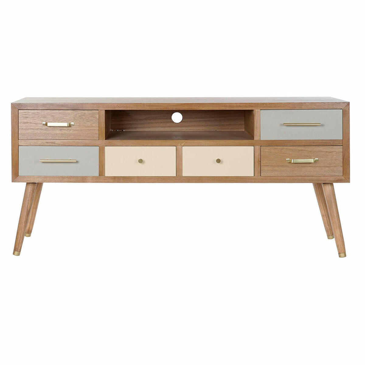 DKD Home Decor TV Möbel – Chic, Grau Creme, Metall Melamin