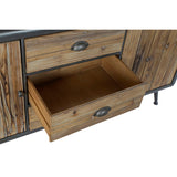 DKD Home Decor Sideboard 144 x 45 x 75 cm – Metall, Hellgrau