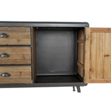 DKD Home Decor Sideboard 144 x 45 x 75 cm – Metall, Hellgrau