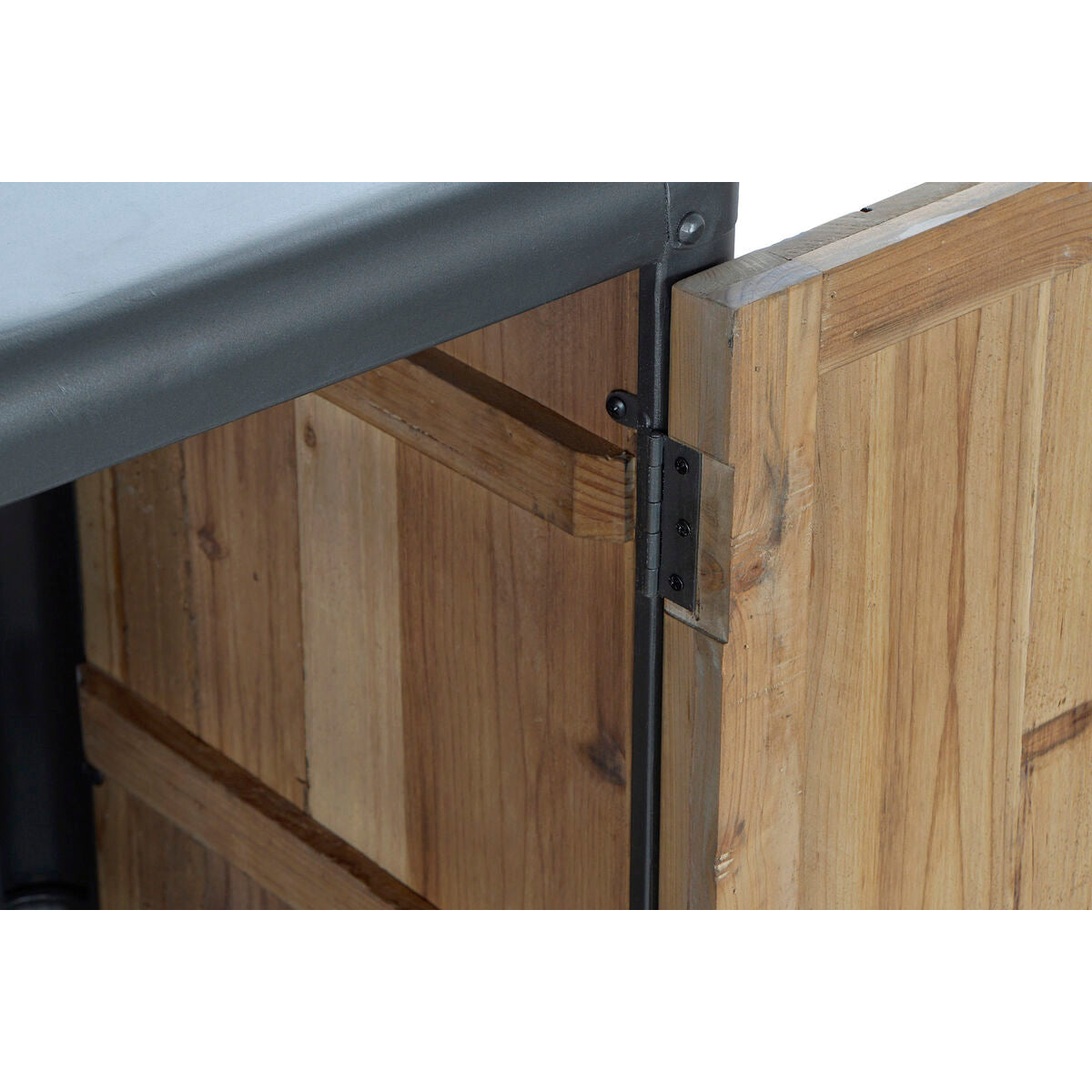 DKD Home Decor Sideboard 144 x 45 x 75 cm – Metall, Hellgrau